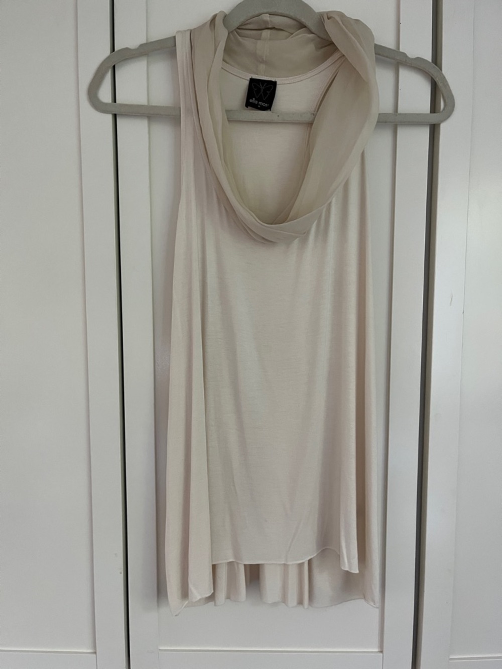 Ella Moss Sleeveless Cowl Neck Top in Soft Cream